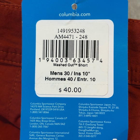 🔥🆕🔥 Columbia Men’s Washed Out™ Shorts - Carnelian Red - Picture 4 of 7